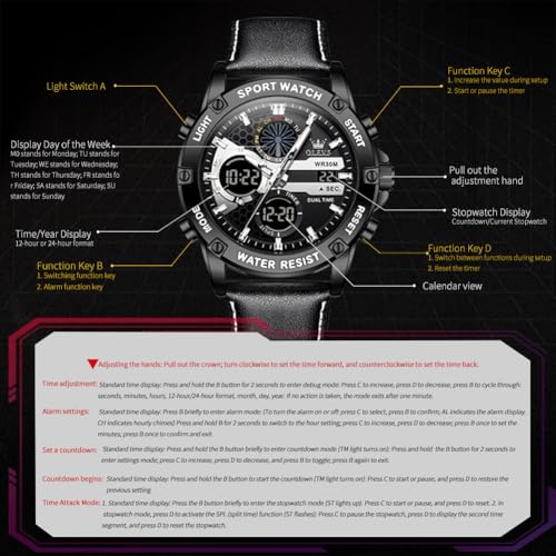 Image of OLEVS Men Watches Fashion Date Gift Chronograph Watch for Men Large Business Digital Calendar Waterproof Mens Wrist Watch
