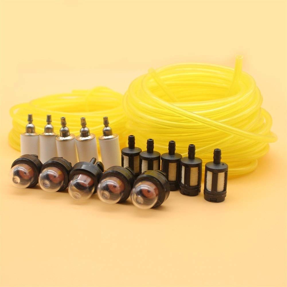 Kit Lampadina di adescamento del Filtro del Tubo del Carburante della Benzina Tygon da 5 m (16,4 Piedi) per Stihl Husqvarna Trimmer Jonsered Trimmer Motosega Blower