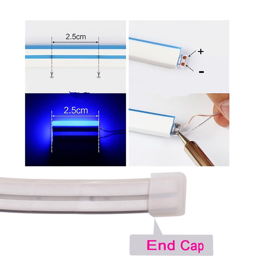 6mm X 12mm Silikonowy Pasek Neonowy LED, Elastyczna Wodoodporna Taśma Linowa 12V, 2,5cm Nadająca Się Do Krojenia Dekoracja Świąteczna DIY, 1 Metr(Ice Blue)
