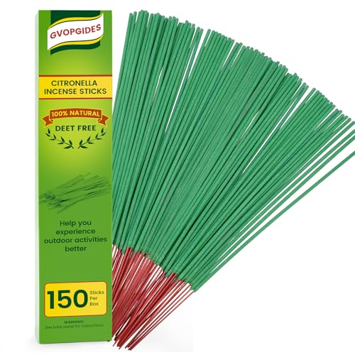 Citronella Incense Sticks 150 Sticks/Made with Natural Plant Based Ingredients/Citronella Oil/Lemongrass Oil/Rosemary Oil/150 Pcs