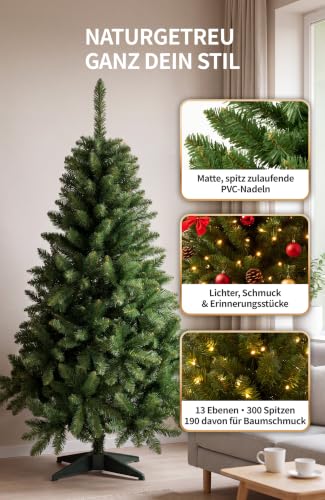 4smile künstlicher Weihnachtsbaum mit Beleuchtung 120 cm, TESTSIEGER – Ansicht 4