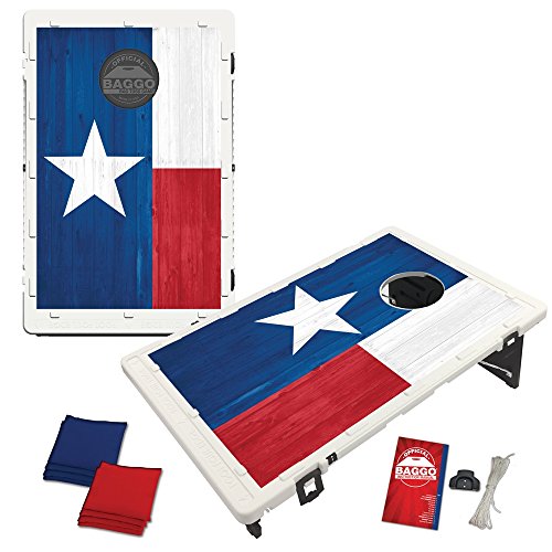 Texas Flag Wood Alt Baggo Bean Bag Toss Portable Cornhole Game