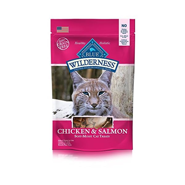 Blue Buffalo Wilderness Grain Free Soft-Moist Cat Treats, Chicken & Salmon 2-oz Bag