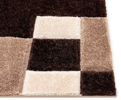 Image of SAGON Anti-Skid Shaggy Carpet Rug for Home | Ultra-Soft Plush Floor Mat for Living Room & Bedroom | Non-Slip, High-Density, Cozy Luxury Decor| 6 x 9 Feet Coffee - B