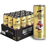 G.O.A.T. Fuel Energy Drink, Co-Founded by Jerry Rice, Natural Caffeine, Electrolytes, BCAAs, Cordyceps Mushrooms & Antioxidants, Light Carbonation Pre Workout, 12 Pack, 12 FL Oz, Tropical Berry