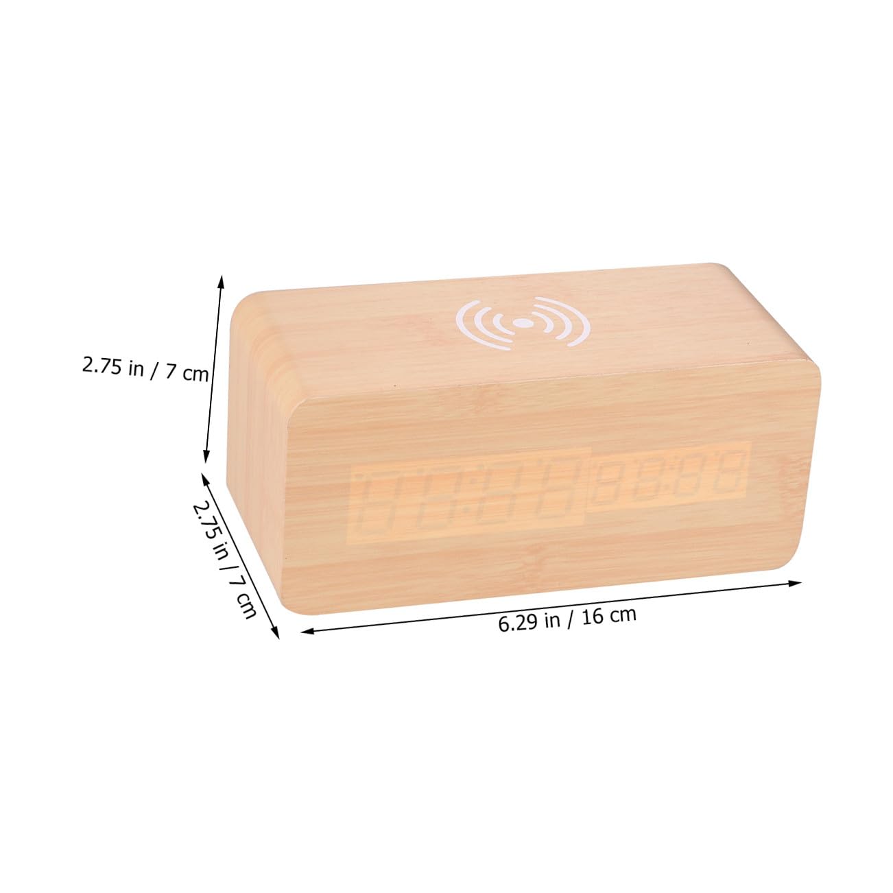PRETYZOOM Orologio Digitale Wireless Charging in Legno Display LED