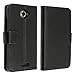 Book Type Flip Stand Leather Wallet Case Cover For HTC One X, Black