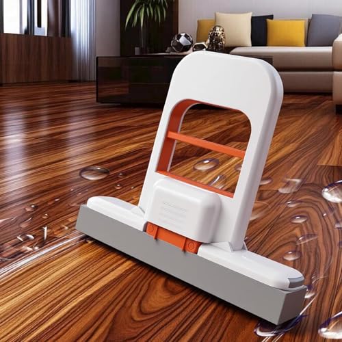 Image of 2Pcs Mini Foldable Desktop Mop,Self Squeezing Sponge Mop,Portable Versatile Mop Wet and Dry Use for Small Spaces, Bathroom, Kitchen,Desktop,Glass