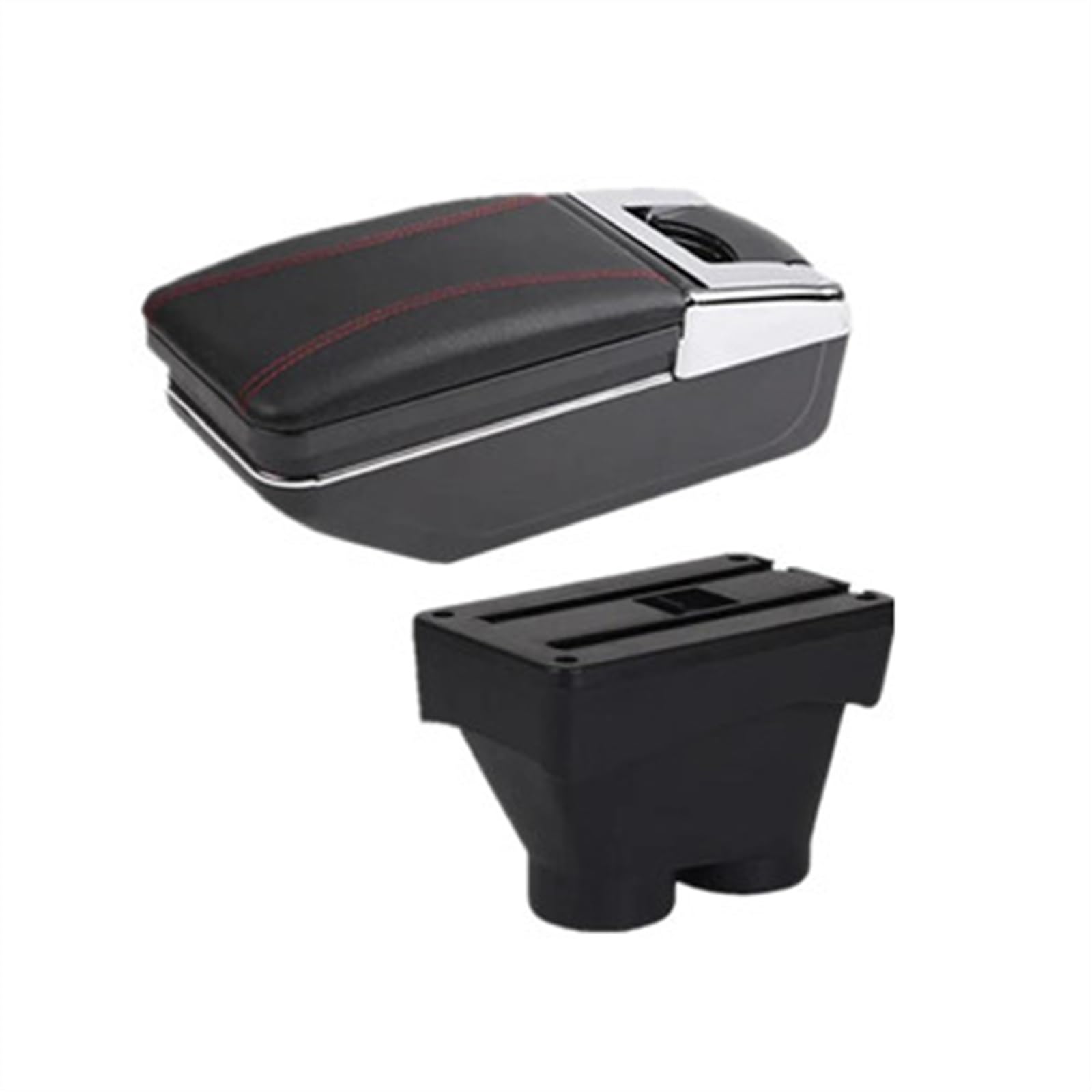 NOHEEU Car Interior Accessories Center Console Storage Box Multifunctional Armrest For 208 2012-2018(A red line)