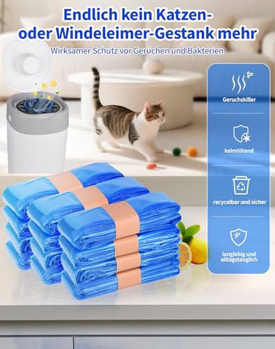 Nachfüllbeutel für Katzenstreu 12 Stück Katzeneimer aus Folie von für Locker Windelkassetten Nachfüllbehälter für Litter Locker LittyCat Litter Geni