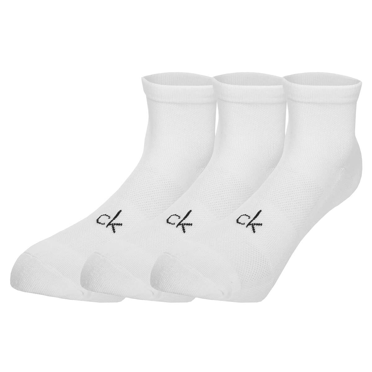 Calvin Klein Men's White Golf 1/4 (3 Pairs) Socks - Uk 7-11