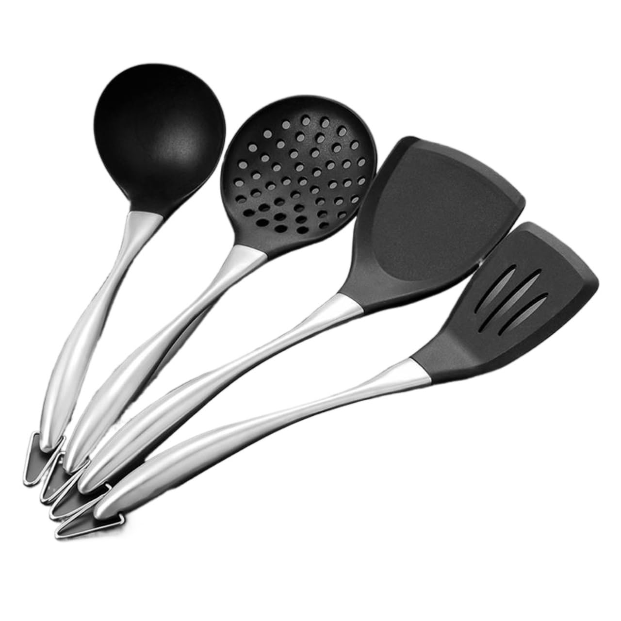 Kochutensilien, Silikon-Schaufel, Spachtel, Nudelsuppenlöffel, Stahlgriff, Kochutensilien, Kochgeschirr, Küchen-Kochutensilien
