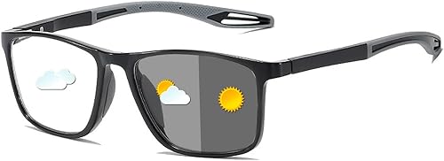 PEEPAI Photochromic Progressive Reading Glasses for Men, UV Protection and Blue Light Blocking Multifocus Glasses for Reading