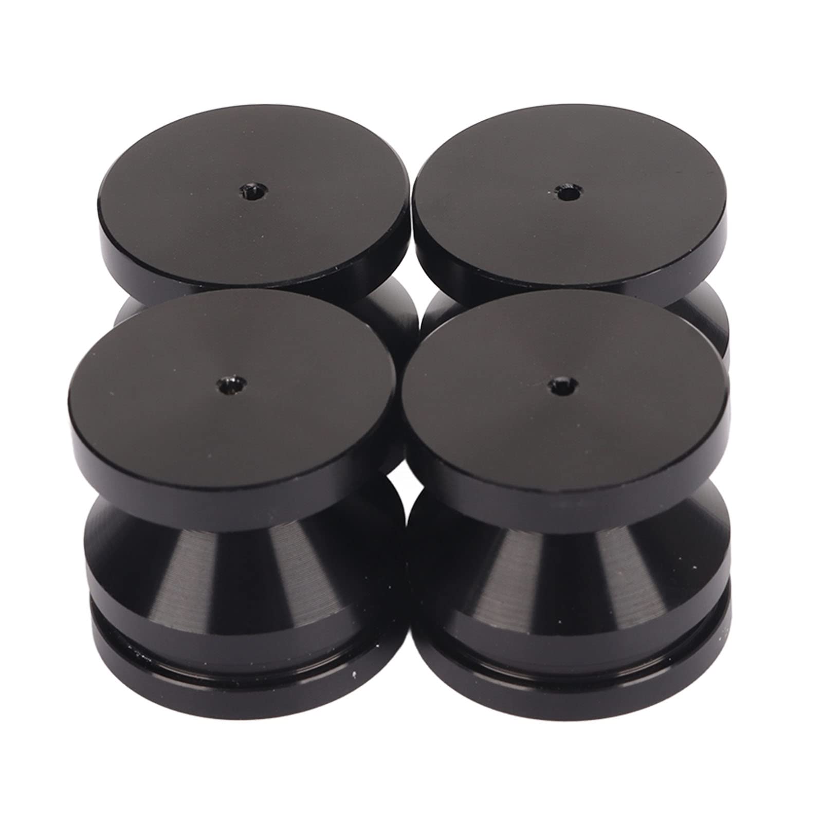 4PCS Speaker Isolation Feet Spikes, Aluminum Alloy Speaker Isolation Pads, for HiFi Amplifier Speaker Turntable Player (Black)