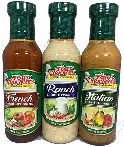 Tony Chachere’s Variety 3 Pack Salad Dressing – Ranch, Italian, and French 12 Ounce