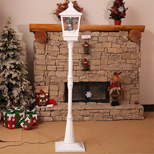 Décoration lampadaire LED Noël grand format 72 pouces et lanterne Père Noël