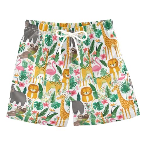 Boys Swim Trunks Animals Giraffe Sloth Lions Swim Shorts Boys Bathing Suit Swimsuit Boy Swimwear 2T 202c1594