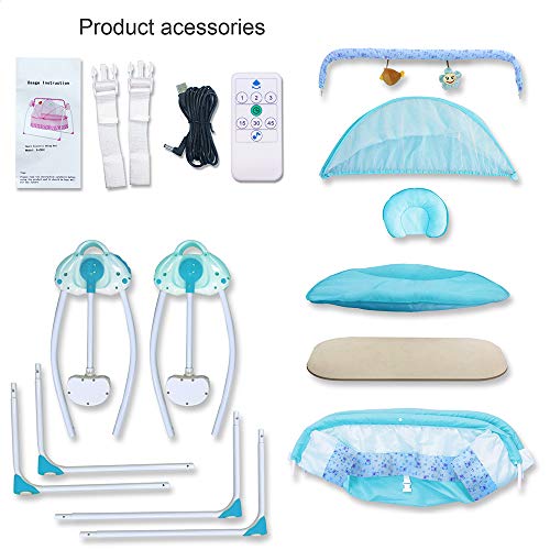 CBBBBAY Electric Baby Cradle Swing Sleeping Rocking Basket Bassinet Newborn Crib Bed