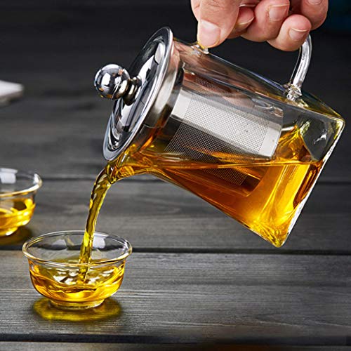 350ml Glass Teapot with Removable Infuser, Stovetop Safe Tea Kettle, Heat Resistant Glass