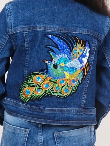Image of Girls Full Sleeve Solid Crop Denim Jacket