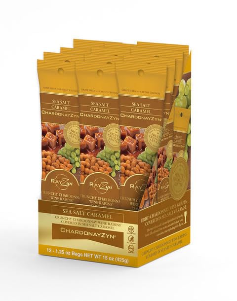Miniatura 5 de Wine RayZyn - Caramelo de sal marina ChardonayZyn (paquete de 12) - Pasas de vino Chardonnay secas cosechadas a mano del valle de Napa envueltas en