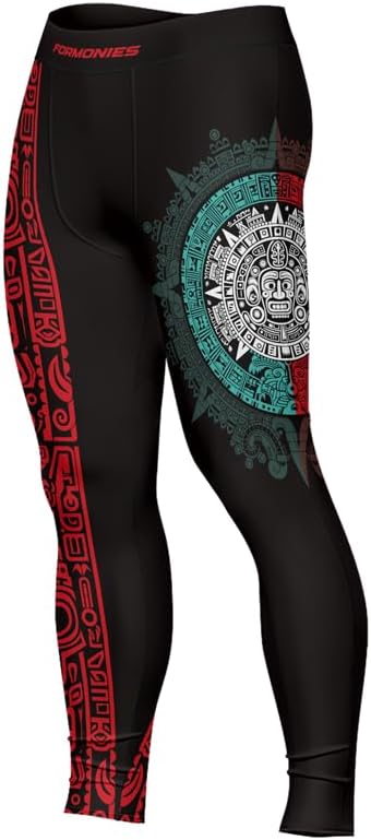 Aztec Men Jiu Jitsu Spats Grappling Tight-fit Compression Leggings for Men MMA BJJ Workout