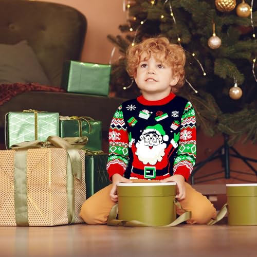 Toddler Ugly Christmas Sweater Boy Girl Funny Xmas Sweatshirt Kids Reindeer Santa Knit Pullover Holiday Tops 3-7 Years 2 Toddler Ugly Christmas Sweater Boy Girl Funny Xmas Sweatshirt Kids Reindeer Santa Knit Pullover Holiday Tops 3-7 Years - Image 3