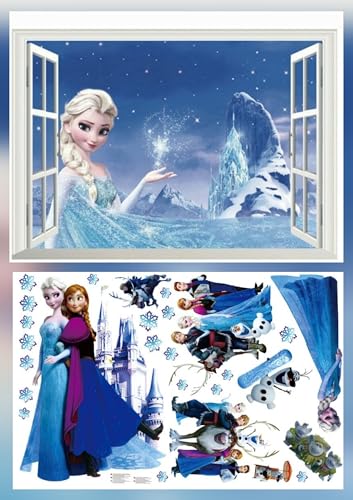 Kibi Stickers Muraux Reine des Neiges Salon Amovible Stickers Mural Chambre Bebe Autocollants