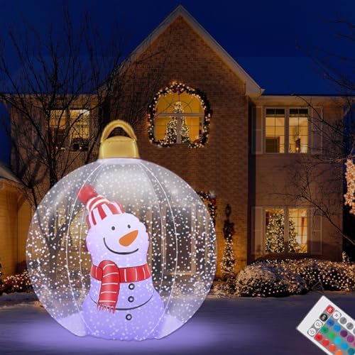 24 Inch Light Up PVC Inflatable Christmas Ball, Giant Inflatable