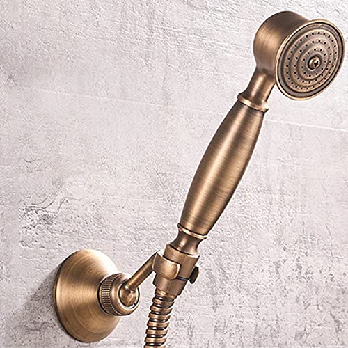 Robinet de baignoire mural en laiton antique brossé avec mitigeur de bain double commande - 6