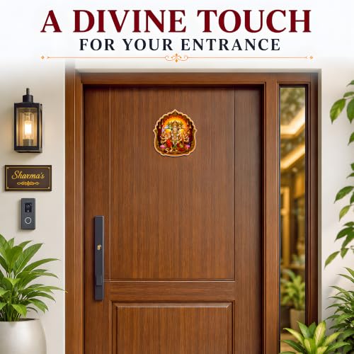 Image of REGALOCASILA Panchmukhi Hanuman For Main Door Entrance 3.8 Inch Hanuman Ji Vastu Dosh Sticker For Home Office Main Door Decor Vastu Remedy For South & South-West Facing Homes Self Adhesive Wall Decor