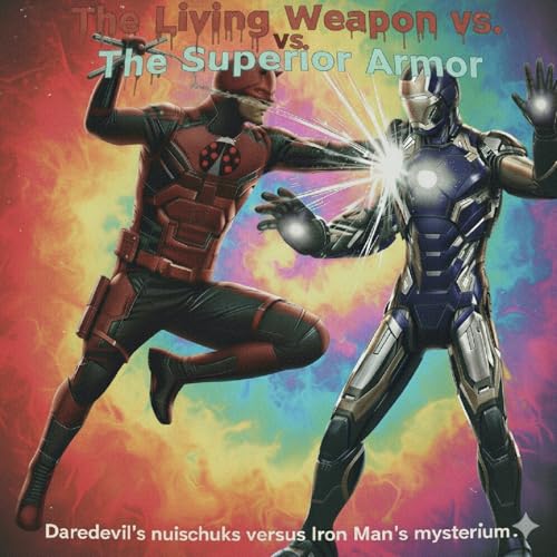 Page de couverture de The living weapon Daredevil Modern vs The superior Iron Man