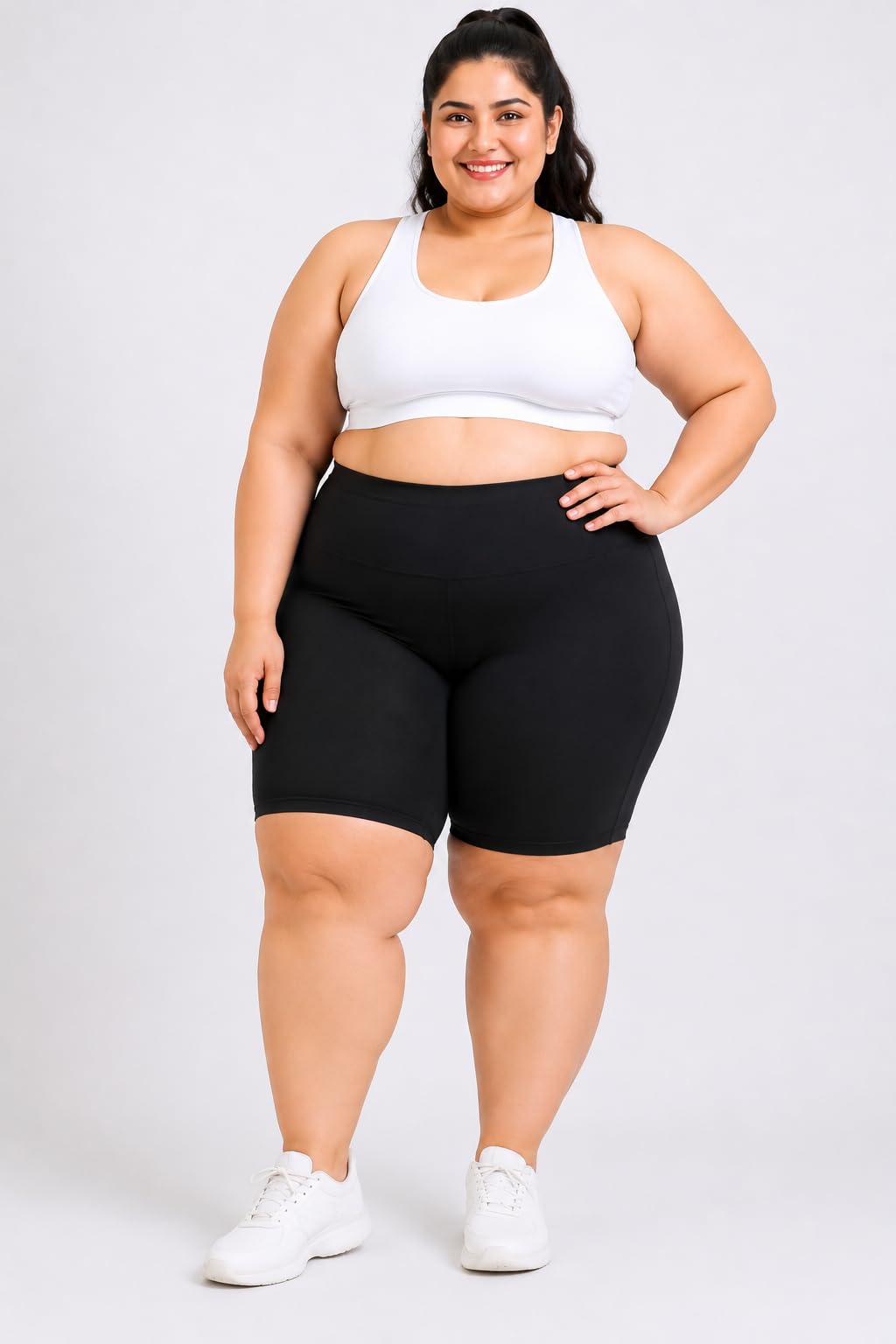 Women’s Plus Size Cycling Shorts – High Waisted Biker Shorts for Women, Stretchy Workout Yoga Shorts, Black Athletic Bottoms for Casual Wear & Fitness-image-40