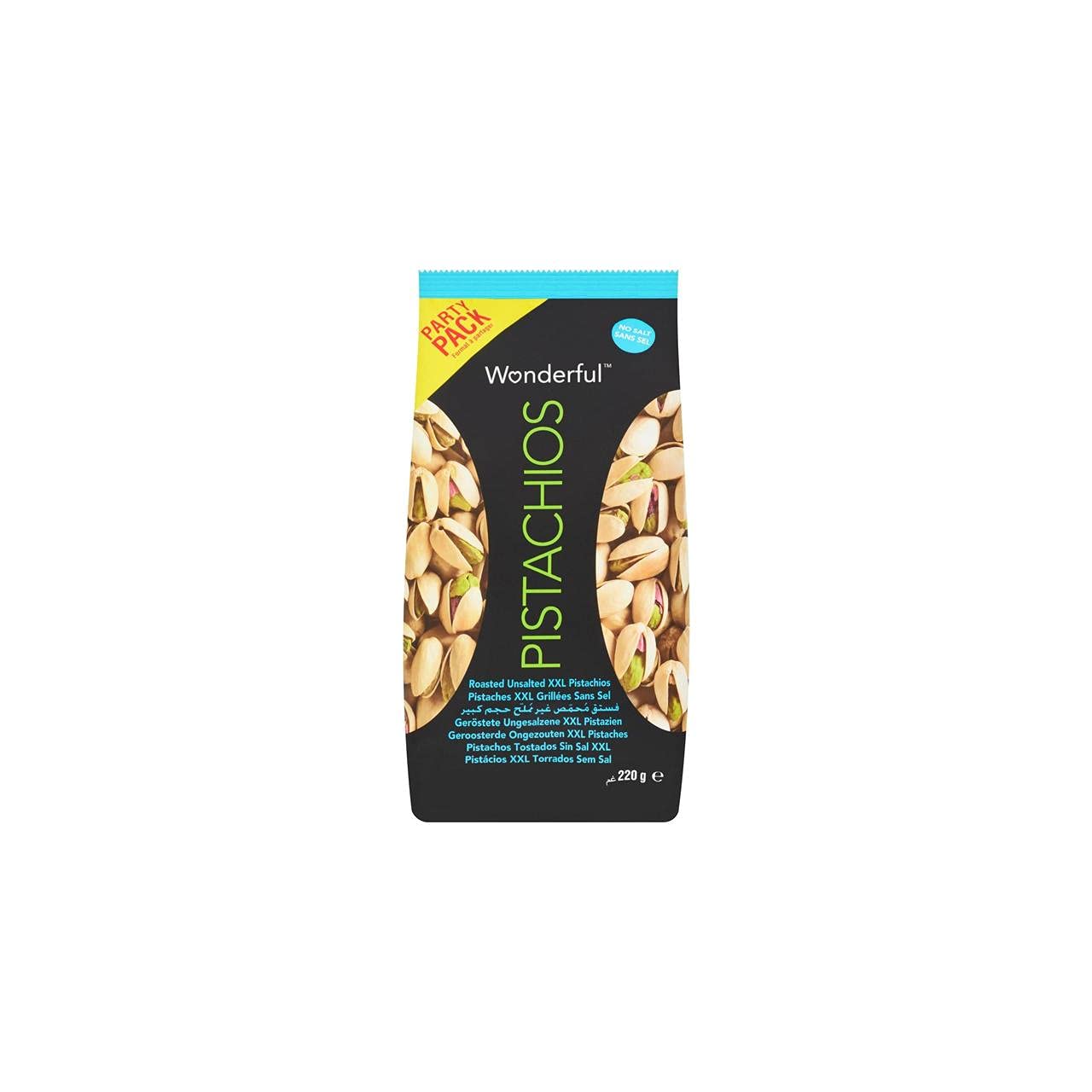 Pistachos - Lote de 4 unidades, tamaño grande, tostado, sin sal, 220 g