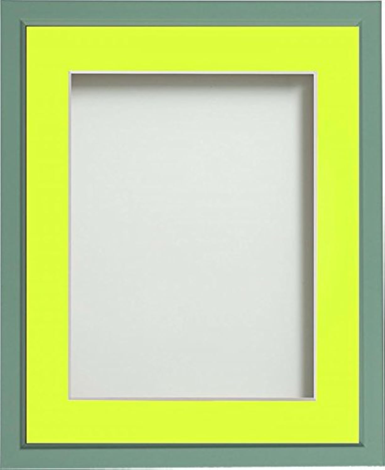 Frame Company Drayton Range A4 Green Picture Photo Frame with Lemon Bon Mount For Image Size A5