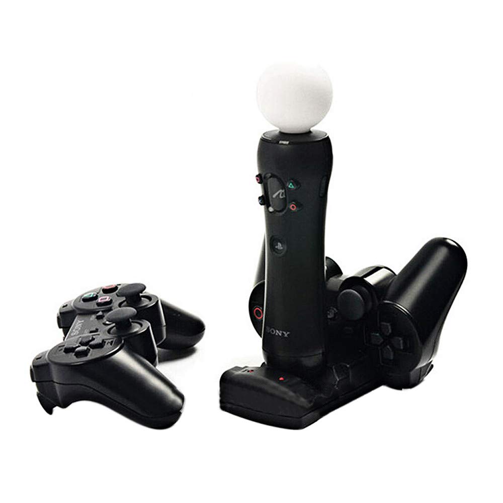 Cargador controlador PS3 2 en 1 estación de repuesto USB dual para accesorios de juego G conducción (As Shown, talla única)