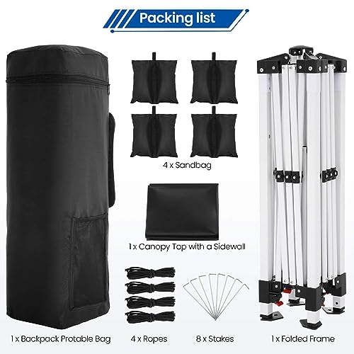 Image of HOTEEL 10x20 Pop Up Canopy Tent Heavy Duty, Commercial Outdoor Canopy Tents for Parties Event Wedding, Party Tent All Season Wind UV 50+ & Waterproof Gazebo with Roller Bag, Thickened Legs