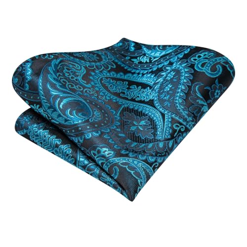 Image of Dubulle Mens Tie Set Solid Paisley Silk Striped Necktie for Men with Cufflinks Tie and Pocket Square