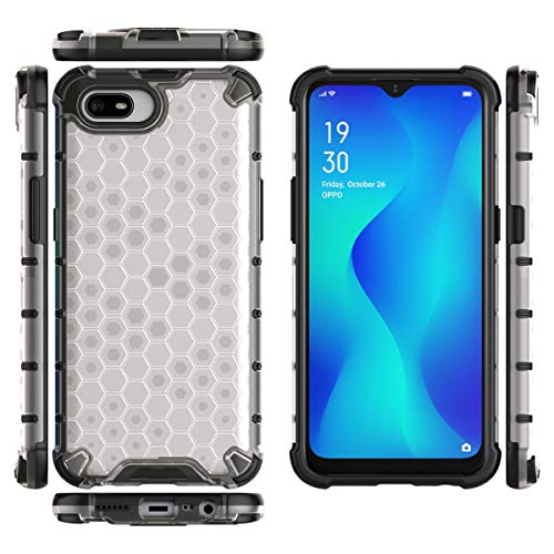 Image of Glasgow | for Realme C2 Honeycomb Pattern Back Case Cover for Realme C2 with 4 Bumper Corners and Military Grade Protection - Transparent