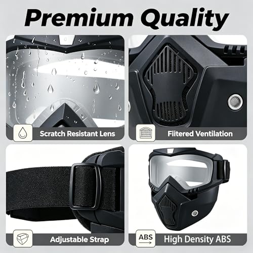 Image of Paintball Mask Anti Fog,Tactical Full Face Mask Ski Mask Goggles Detachable Adjustable,Motorcycle Riding Face Protection
