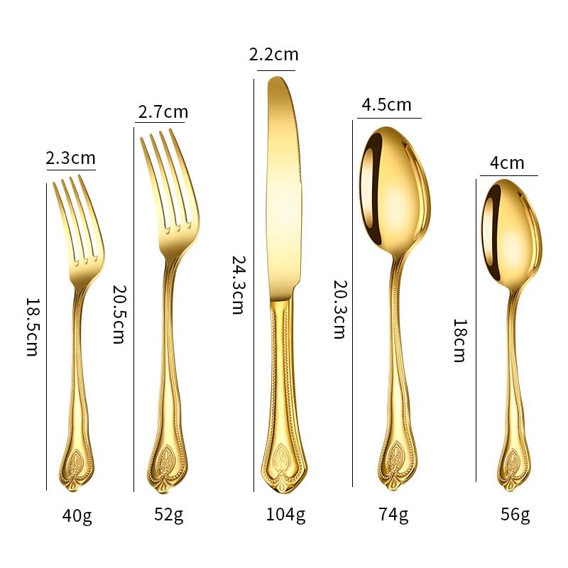 Genérico Juego De Cubiertos De Acero Inoxidable, Cubiertos De Acero Inoxidable 304, Juego De Cuchillo Y Tenedor para Carne Duradero, Cubiertos De Banquete Multifuncionales (Black 5 Pieces for 1)