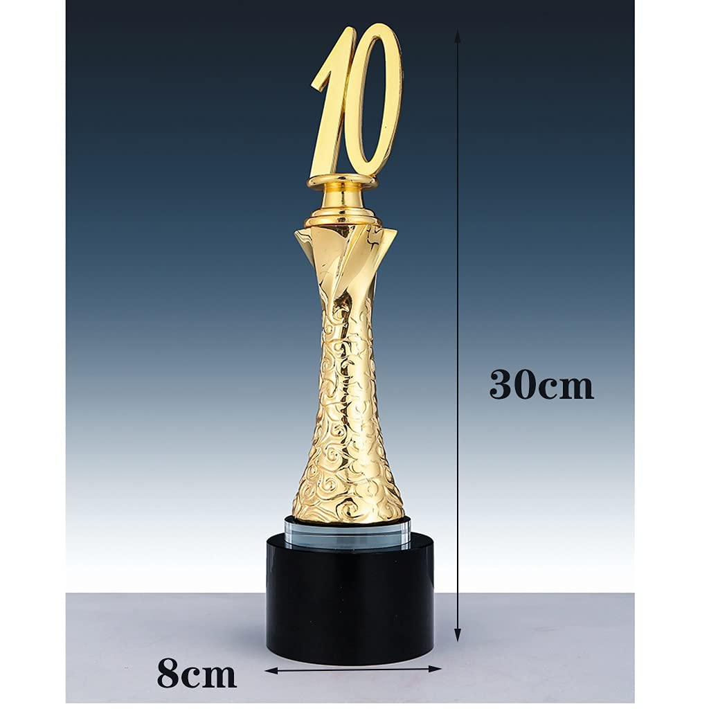 Trofeos de medallas, premios Trofeo de metal dorado Empresa Celebración de aniversario Recuerdos Premios Trofeo de fiesta Personalizable 5, 10, 15, 20, 30, 40, 50, 60 Trofeos Dar regalos Tro