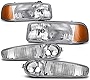 M-AUTO 4PC OE Style Left&Right Headlights Assembly Compatible with 2001 GMC Sierra C3 / 02-06 Sierra 1500 Denali / 07 Sierra 1500 Denali Classic / 01-06 Yukon Denali, Yukon Xl 1500 Denali