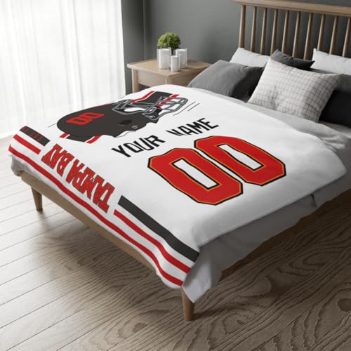 Image of Tampa Throw Blanket Custom Name and Number Personalized Gifts for Men and Women