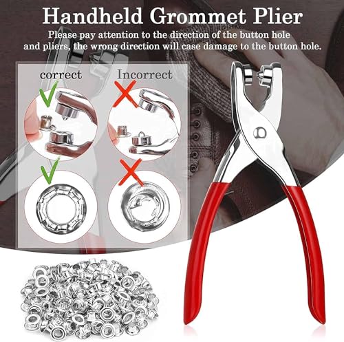 Image of DIY Craft 1000 Pcs, Multi-Color Metal Eyelets Washer Grommets Kit Hole Punch Plier Gold /Silver Eyelets Washer Kit for Leather, Canvas, All Fabrics Clothes, Shoes, Belts, Bags, Contain Gram (1000)