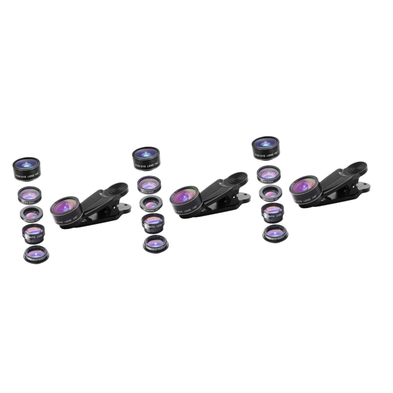 3piezas Kit De Lentes Móviles para Fotografía Incluye Lentes Ojo De Gran Angular Macro y Teleobjetivo Compatible La Mayoría De Smartphones Fácil Instalación y Uso