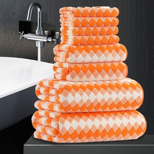 8 Piece Bathroom Towel Set |2 Oversized Bath Towels,2 Hand