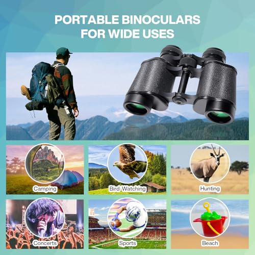 Binoculares compactos 10x25 para adultos con bolsa miniatura 7