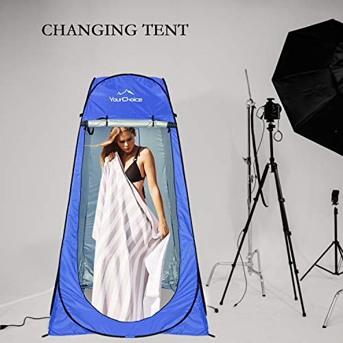 Image of Your Choice Pop Up Shower Tent 47.2 inch Wx74.8 /82.7 inch H Privacy Changing Tent | Waterproof Silver Coating Portable Shelter with Carry Bag for Camping, Beach, RV, Hiking, Fishing