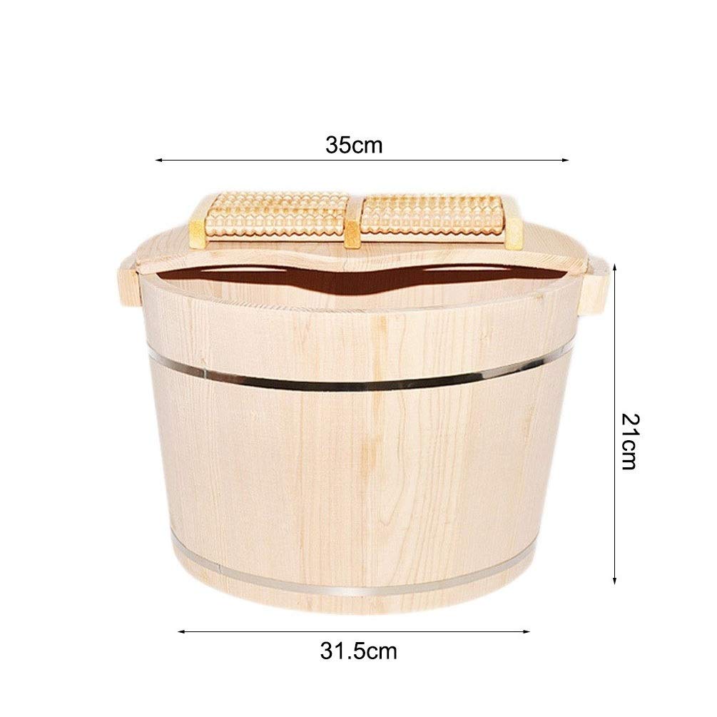Seau en bois de sapin naturel pour le trempage des pieds avec massage, bain de pieds pour bain de pieds Lucky Star